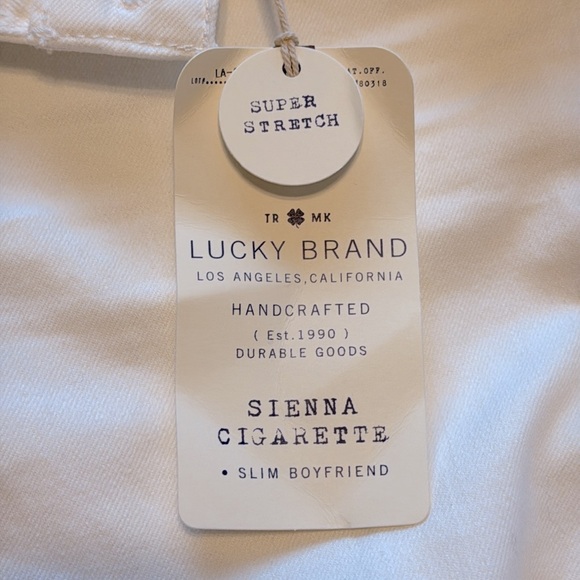 Lucky Brand Sienna Cigarette Slim Boyfriend White Jeans - Picture 7 of 15